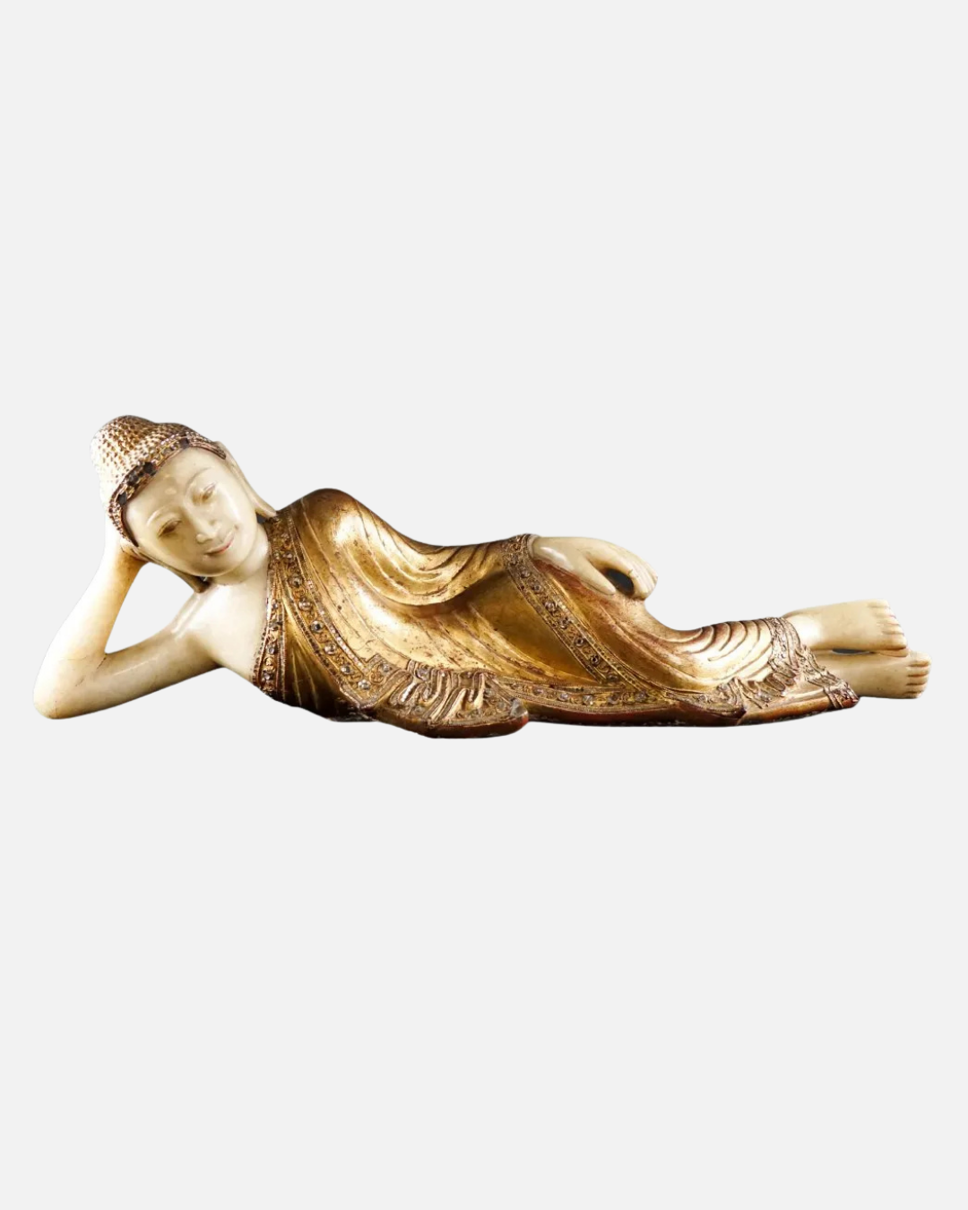Oriental woman sculpture in alabaster marble and stones - Image 2
