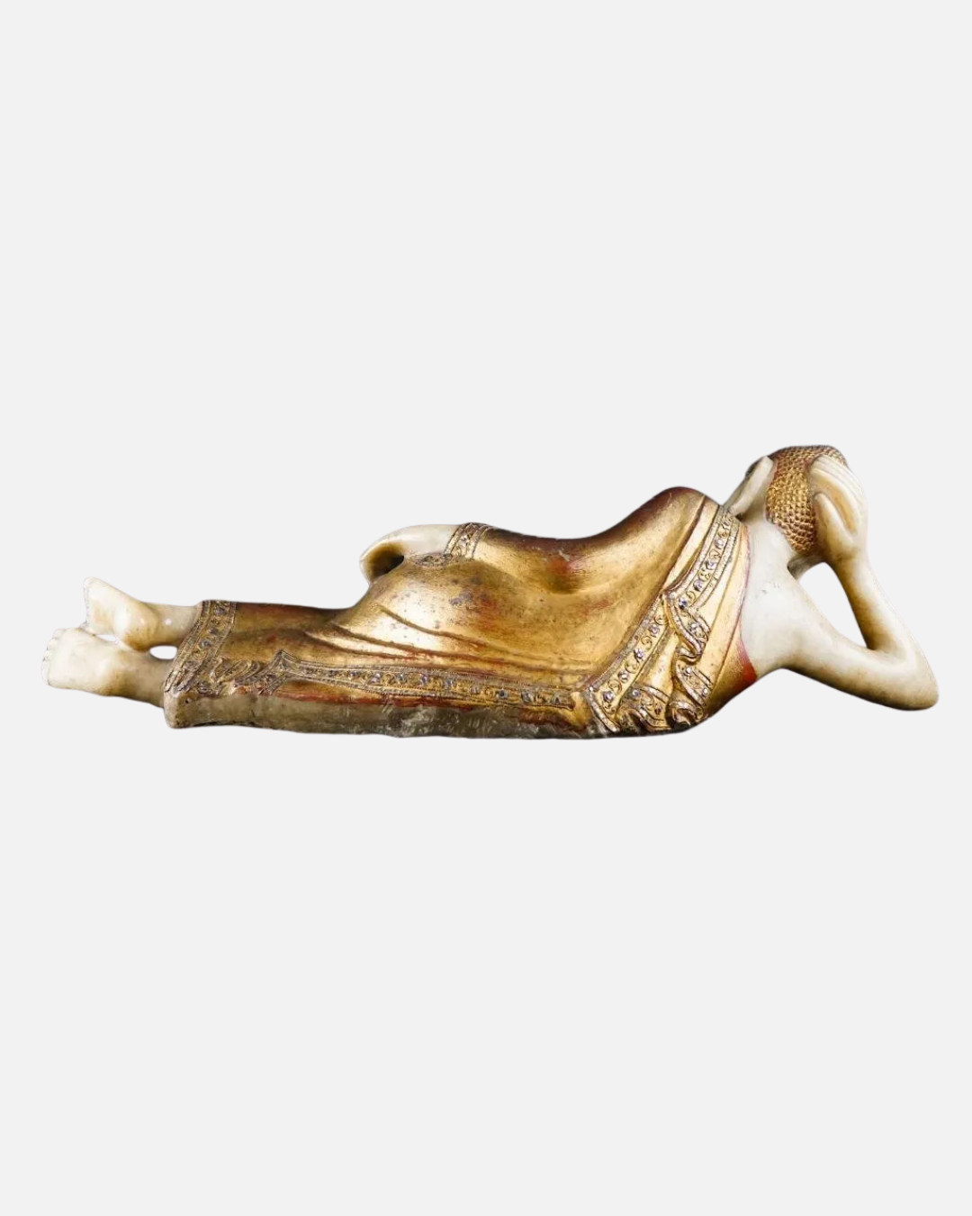Oriental woman sculpture in alabaster marble and stones - Image 3